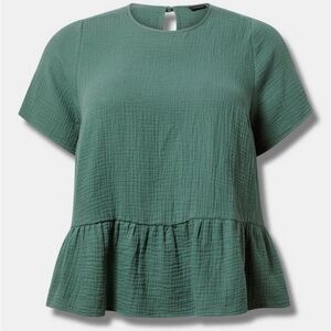 Torrid Green Peplum Blouse